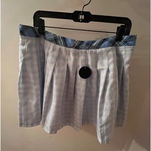 Blue plaid tennis skirt with 2 patterns on it!